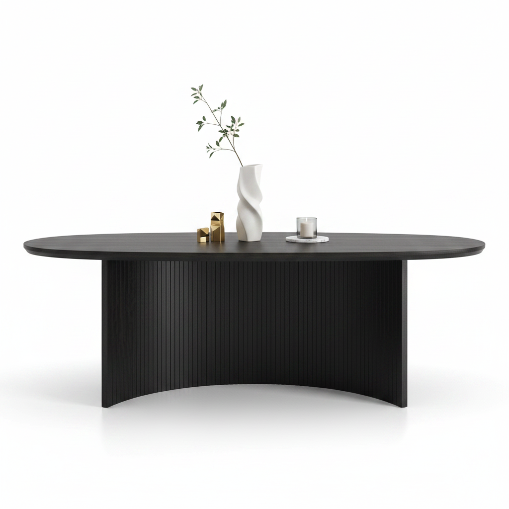 Arco Dining Table — styled with accessories