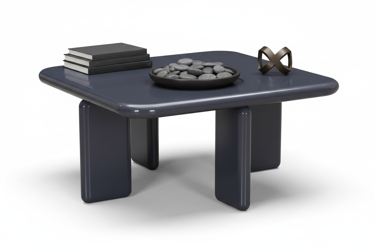 Quadrus Square Coffee Table styled with accessories