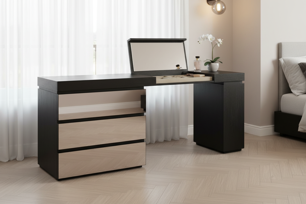 Lumière dressing table in a modern luxury bedroom