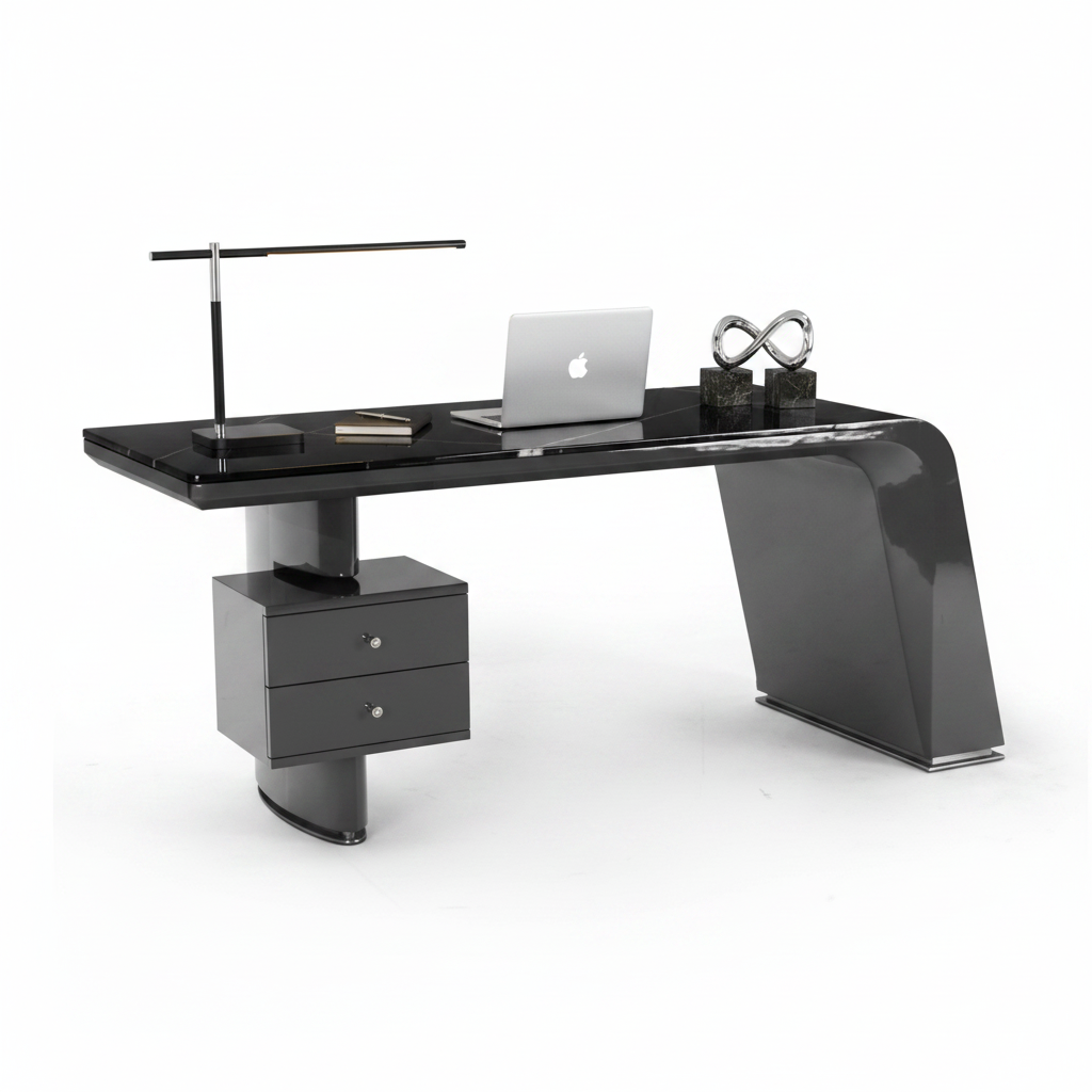 Cascade Executive Desk — styled with accessories