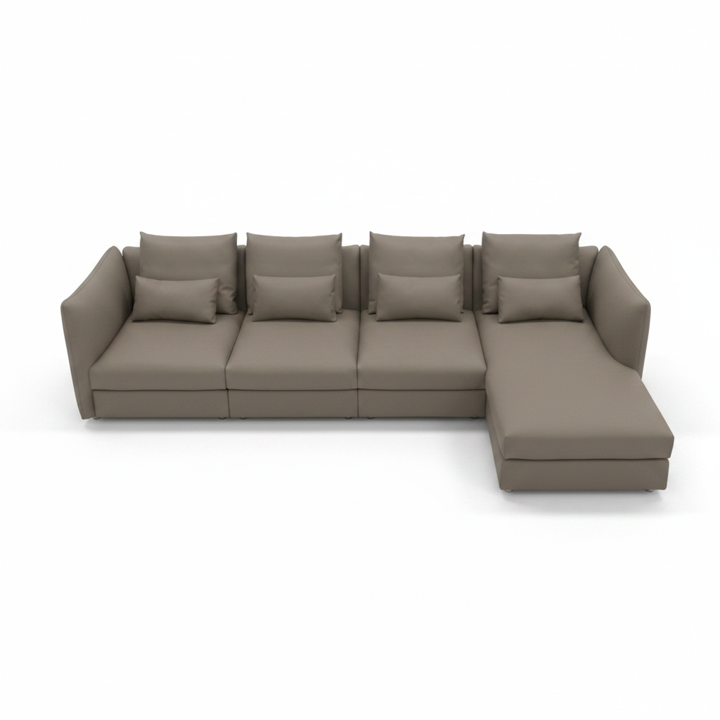 Mocha L-Shape Sectional Sofa top view