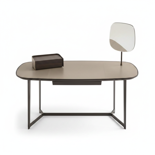 Top view of Ovale dressing table with square mirror