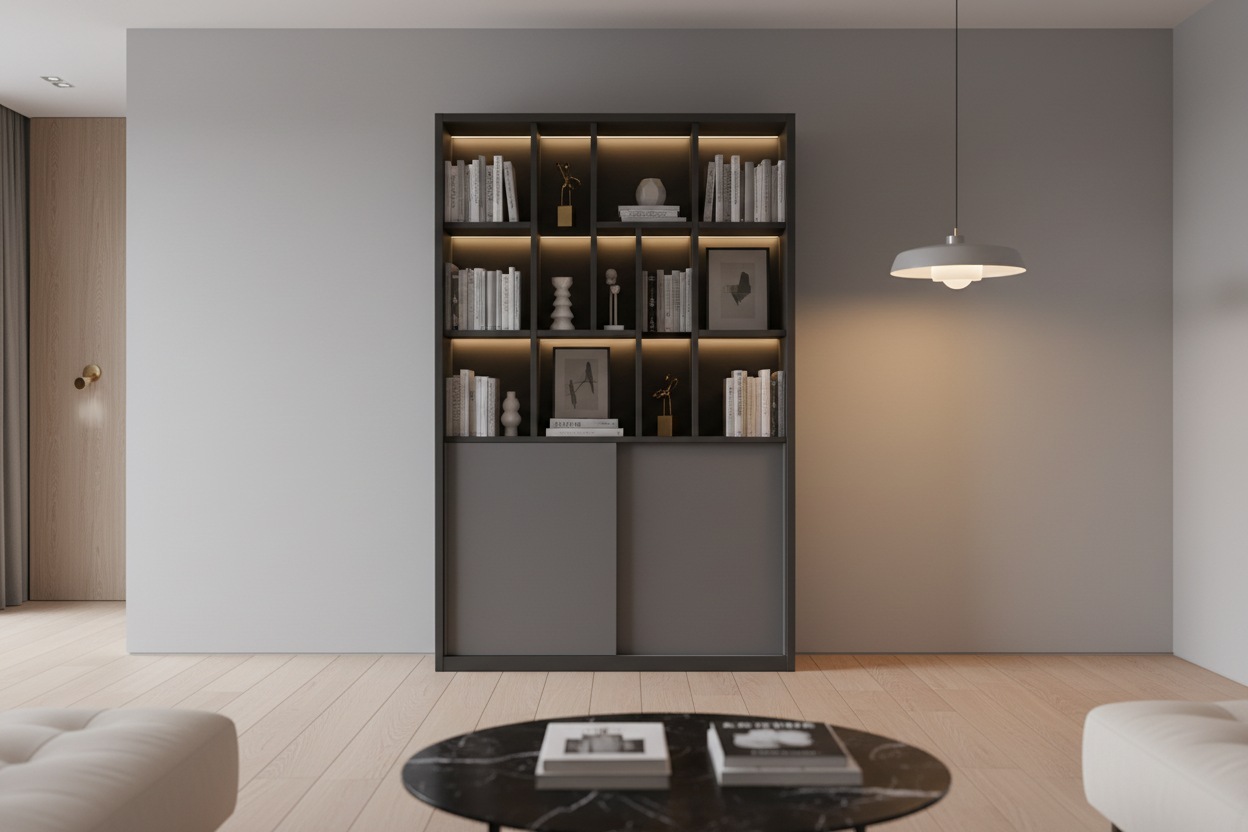 Noctis Display Cabinet in luxury modern study interior