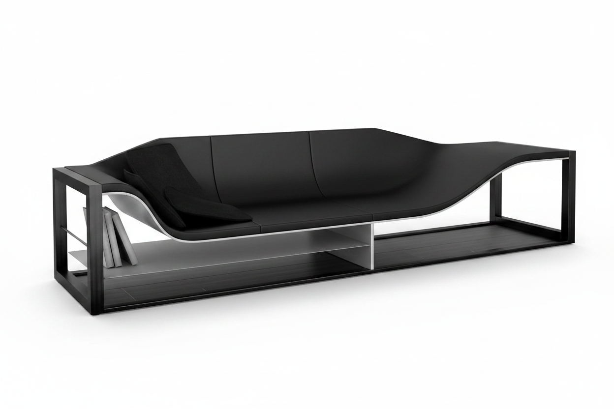 Linea Wave Sofa — front 3/4 view