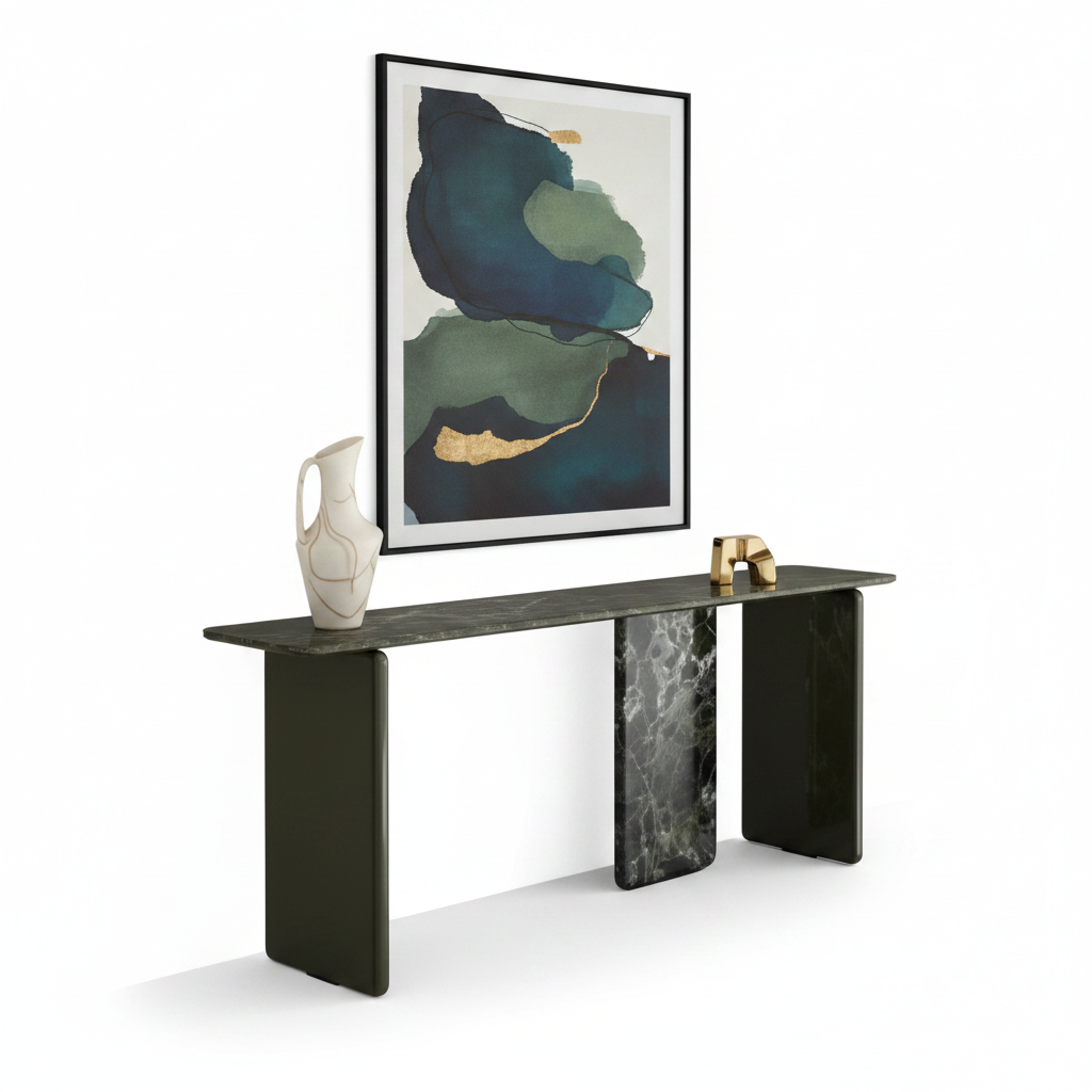Sylva Console Table — styled with accessories