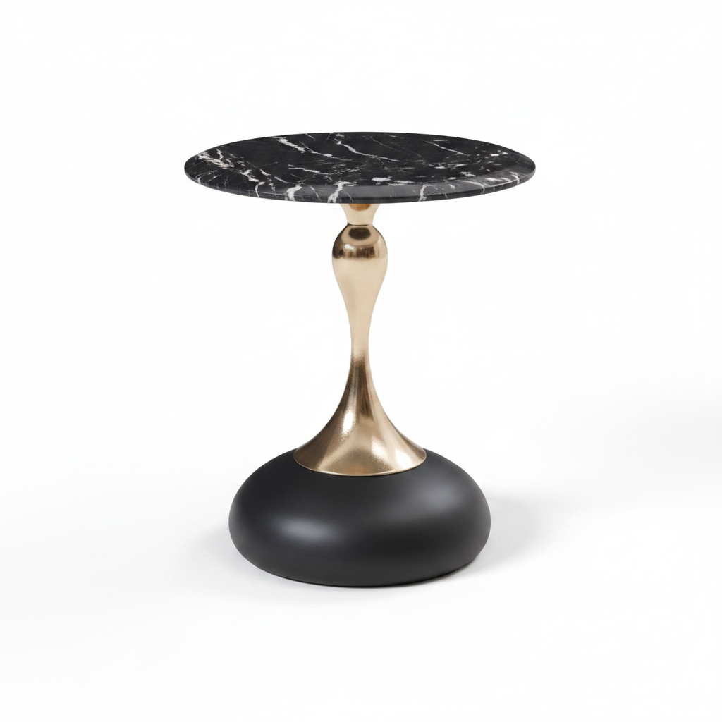 Auris Side Table back view, white background
