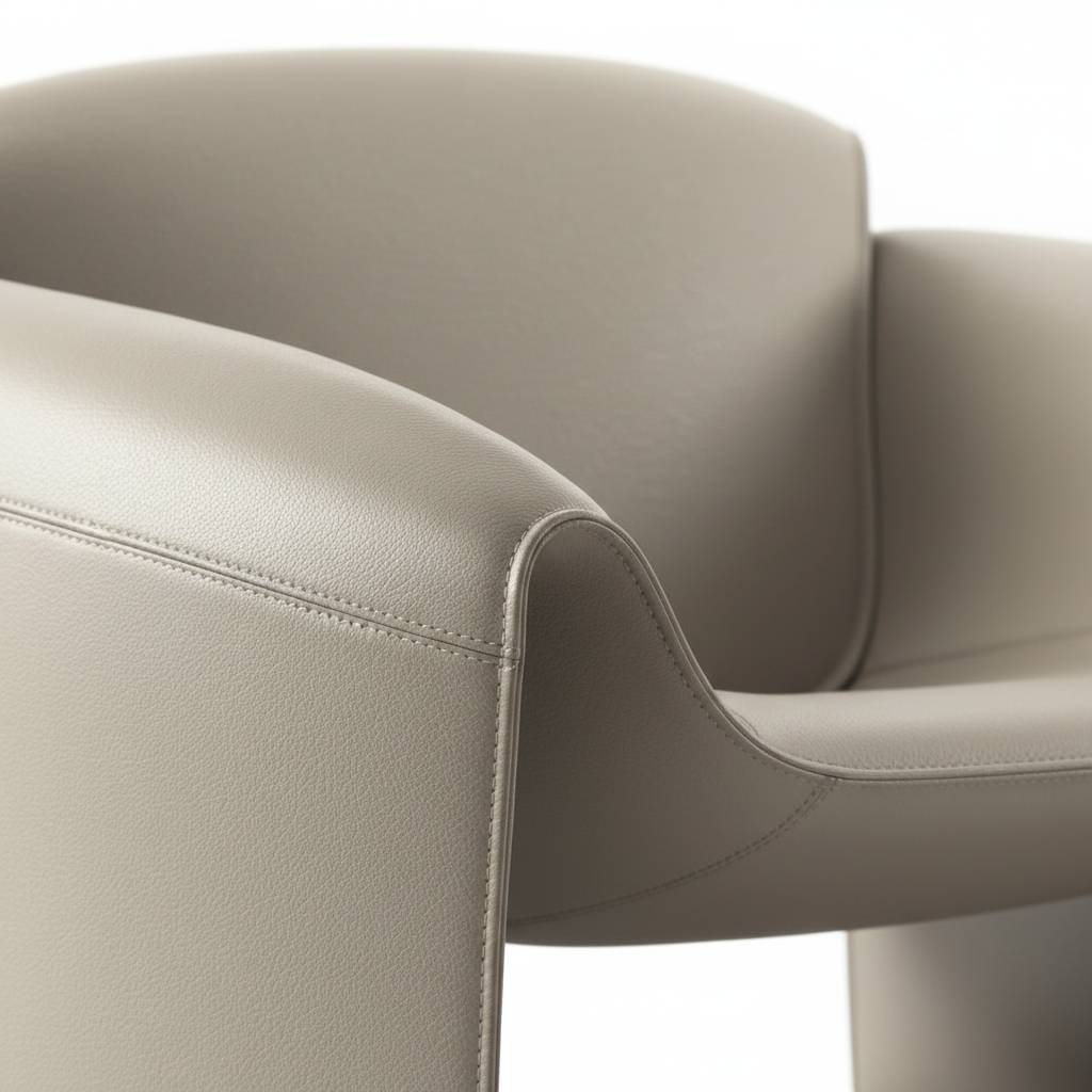 Voluta Lounge Chair — close-up leather detail