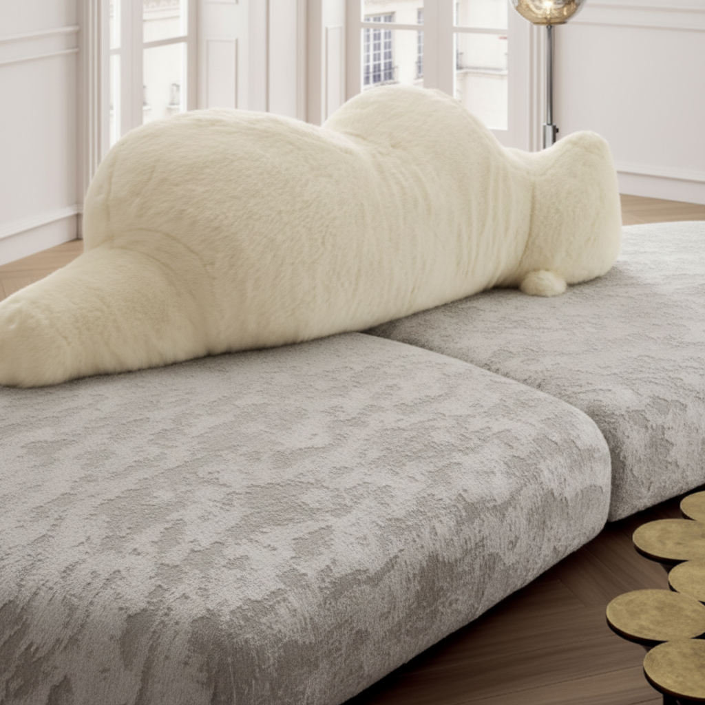 Nimbus sofa close-up fur and fabric texture