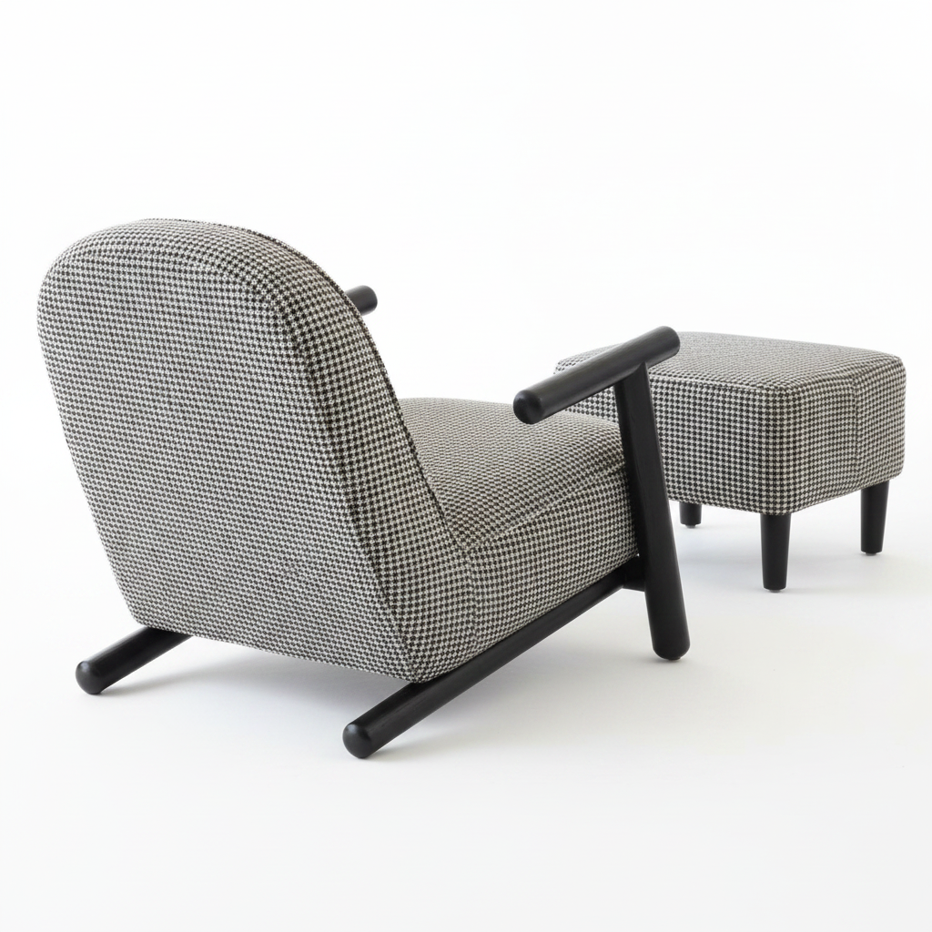 Grido Accent Chair & Ottoman — rear view