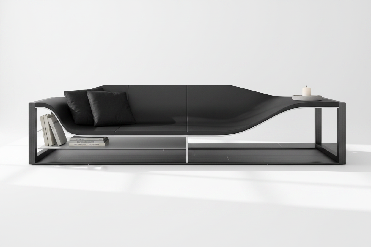 Linea Wave Sofa — styled with accessories
