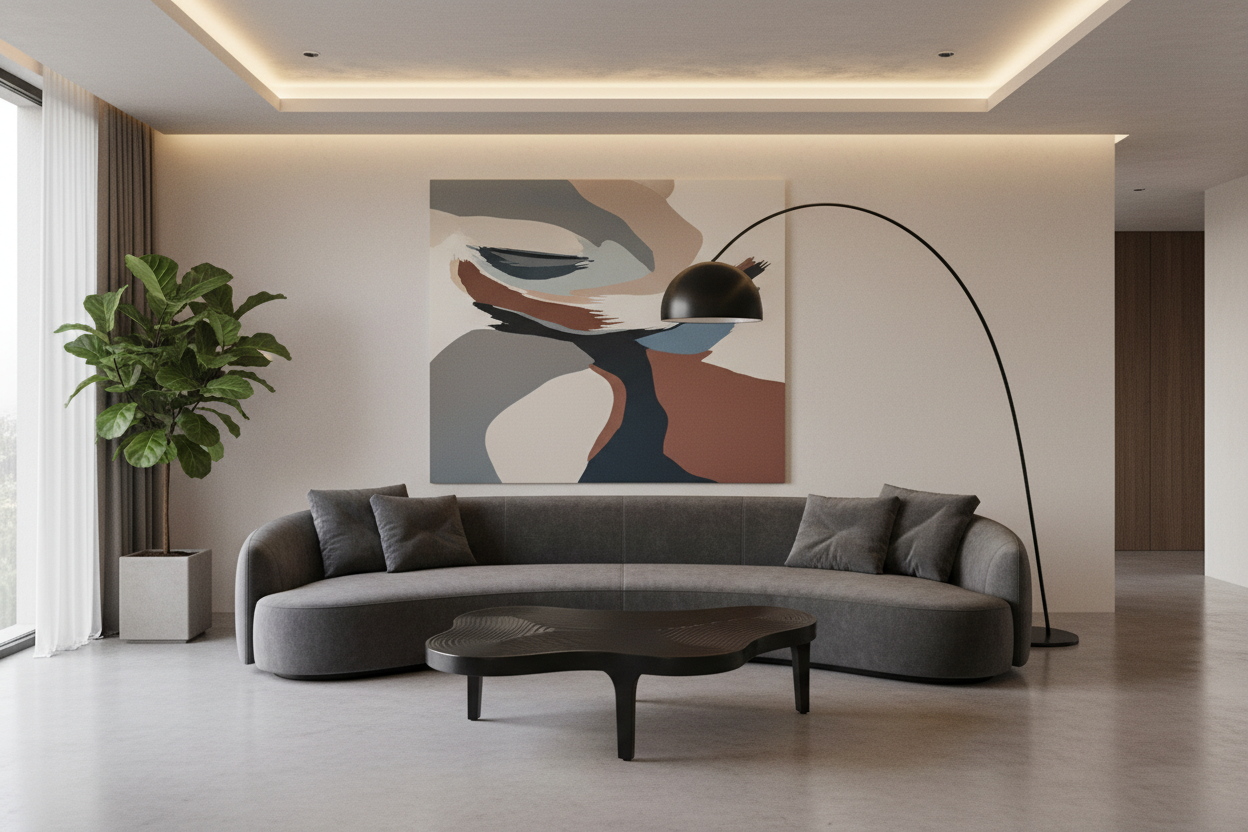 Strata Freeform Coffee Table in luxury living room
