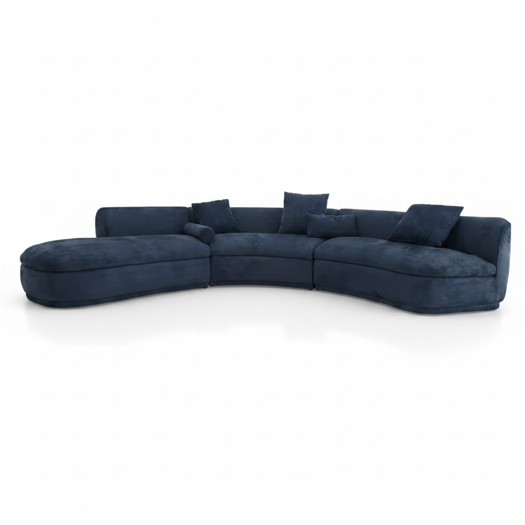 Arcus curved modular sectional sofa — side profile