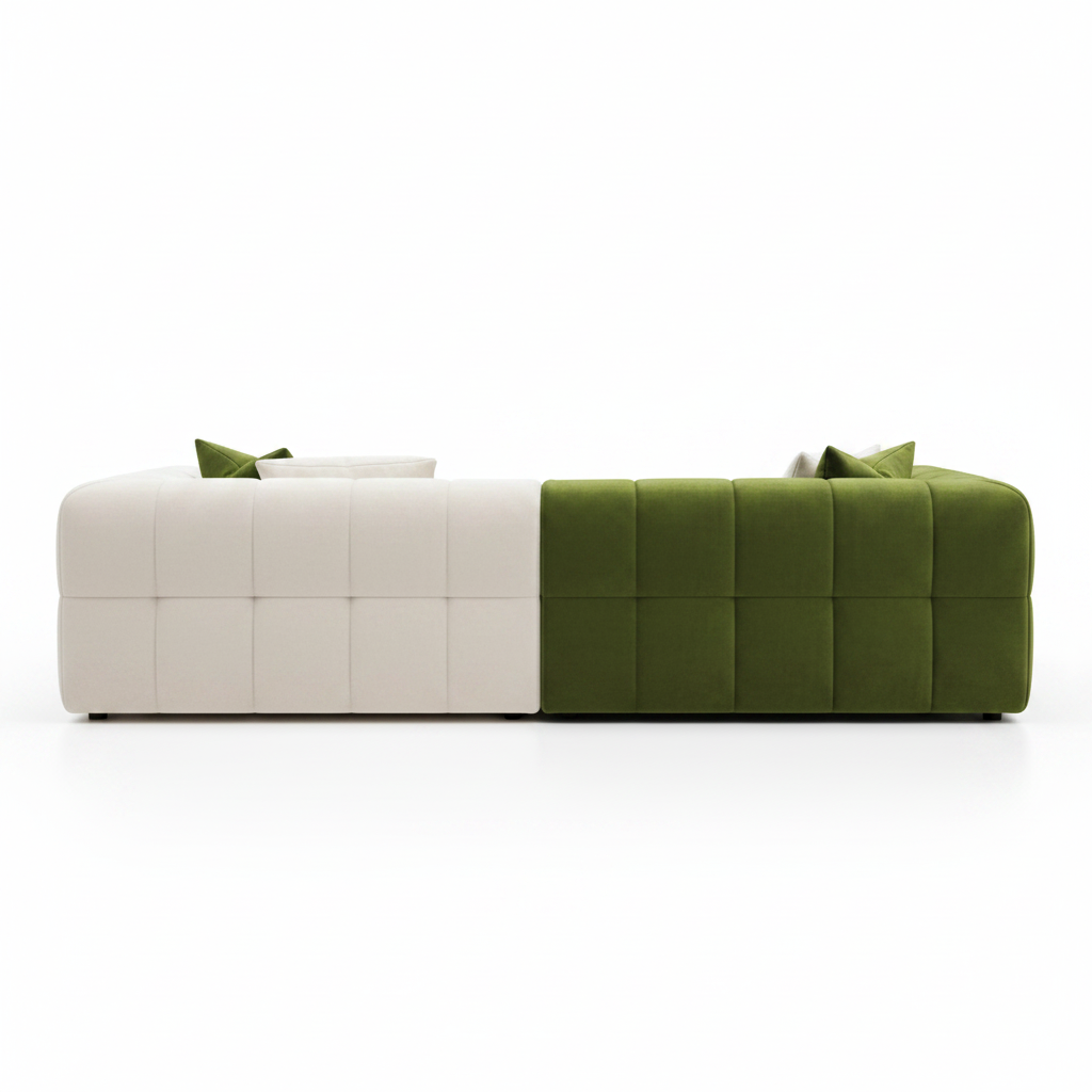 Bivio two-tone L-shape sectional sofa — back view