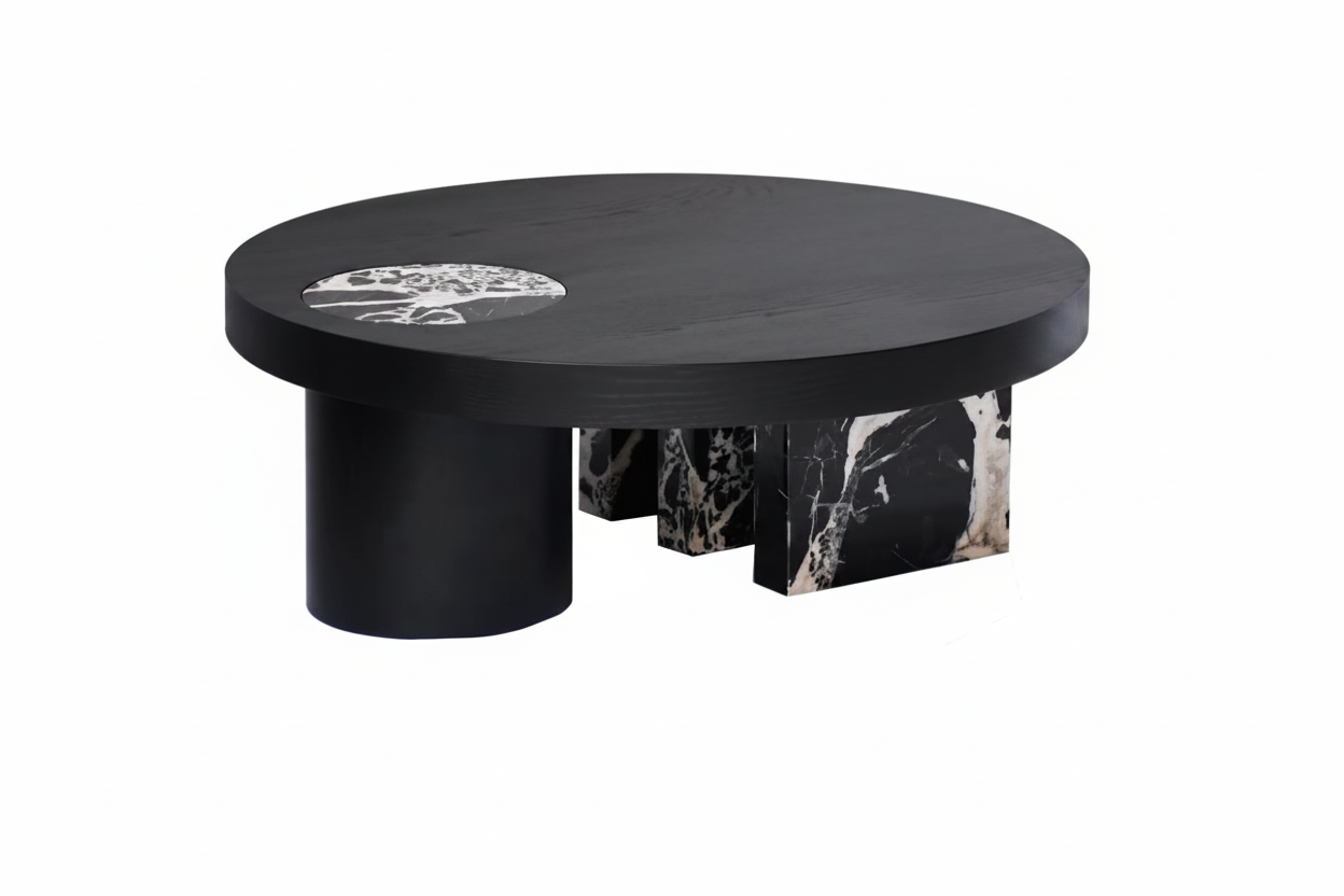 Obsidio Round Coffee Table side view