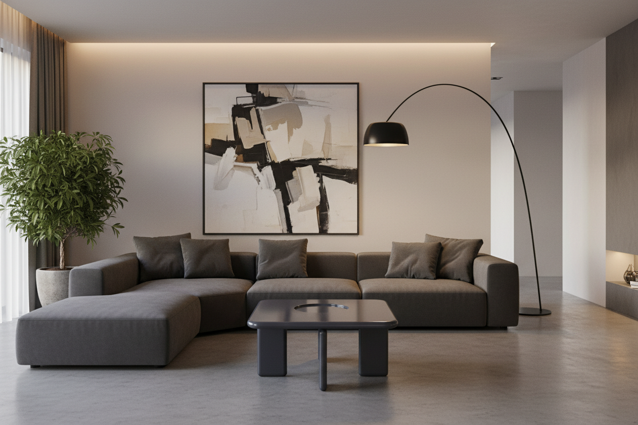 Quadrus Square Coffee Table in luxury living room