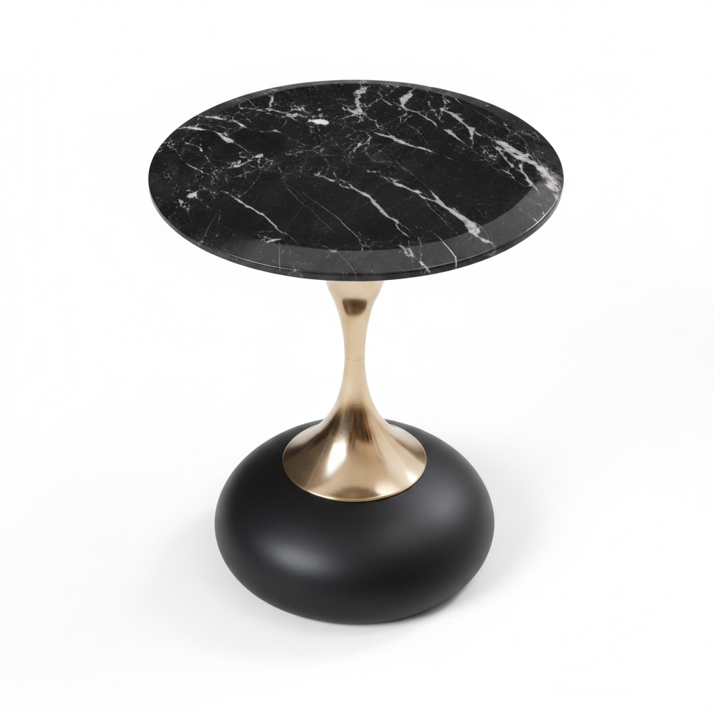 Auris Side Table top view, white background