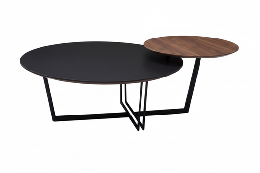 Gemino Dual-Level Round Coffee Table Set side view