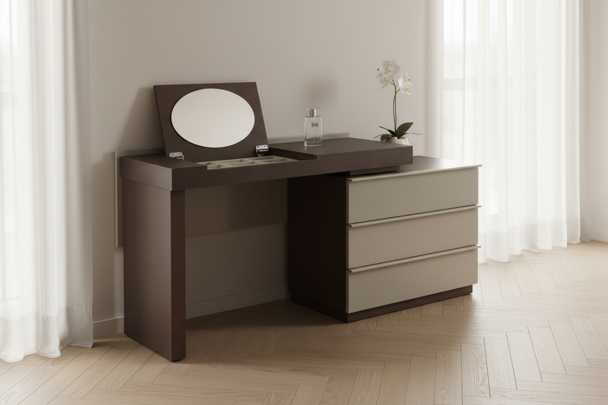Duetto dressing table in a modern luxury bedroom