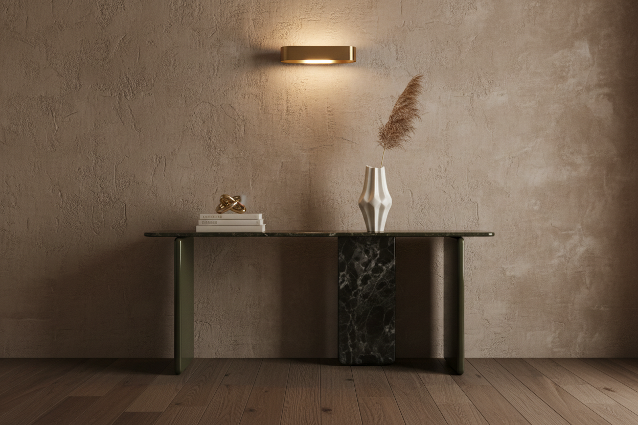 Sylva Console Table — full interior context
