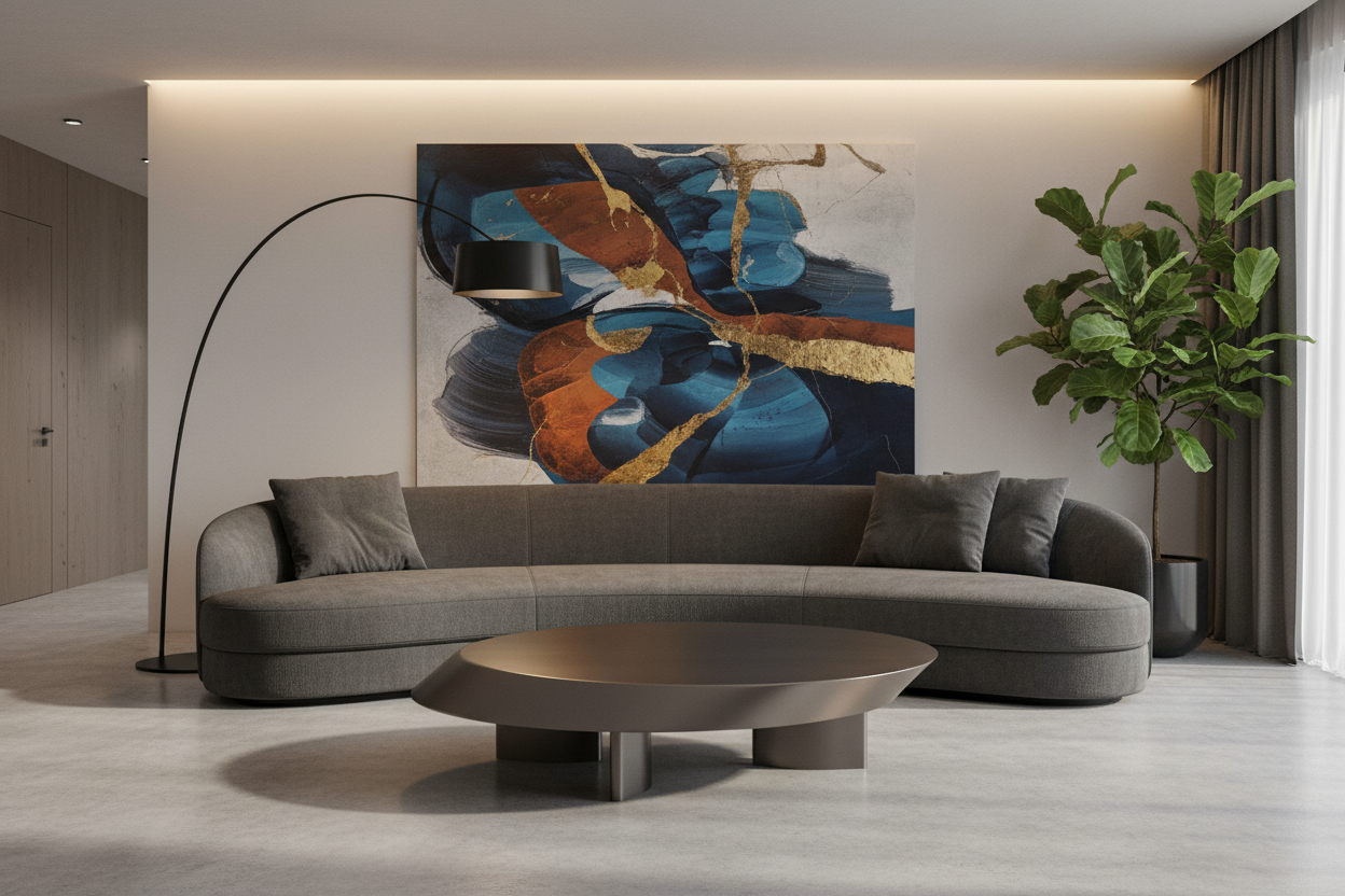 Vaulto Oval Bevelled Coffee Table in luxury living room