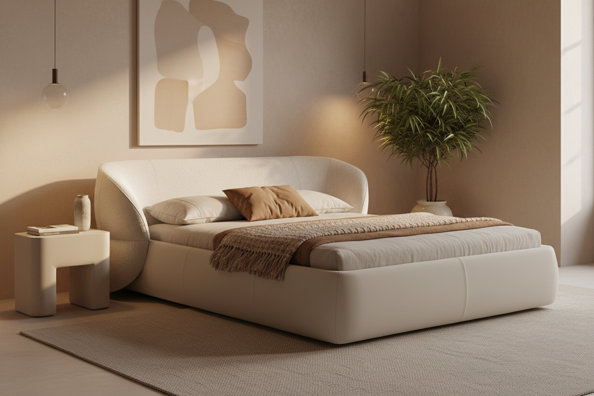 Forma bed in a luxurious modern bedroom interior