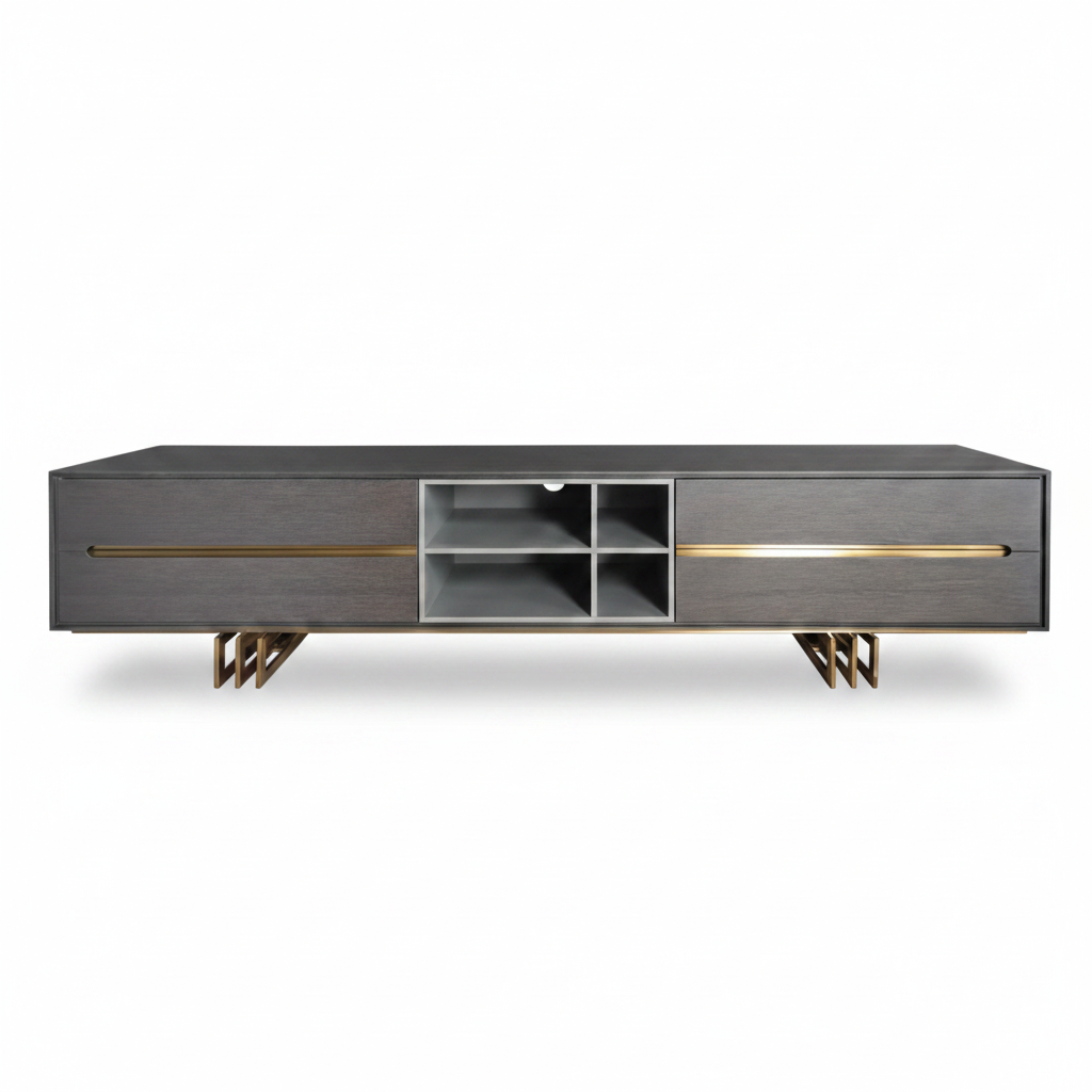 Aurum Media Console front studio view on white background
