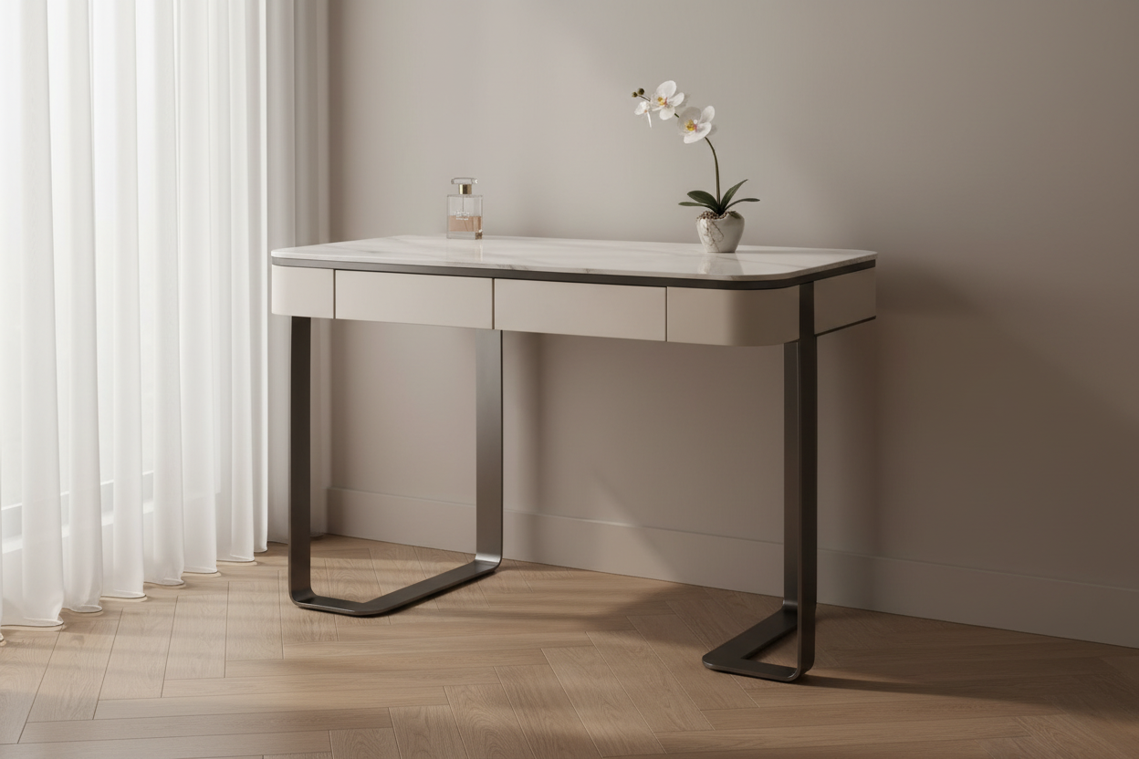 Pietra dressing table in a modern luxury bedroom