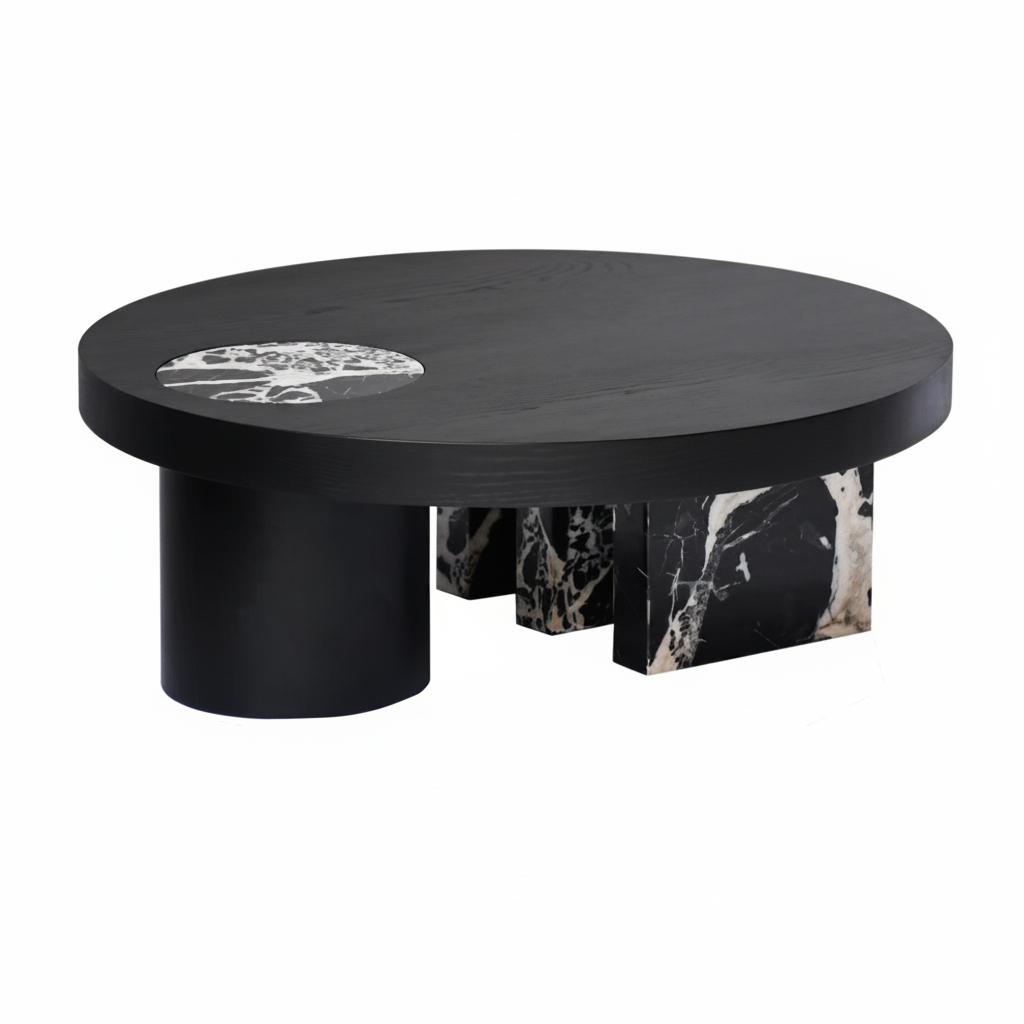 Obsidio Round Coffee Table top view