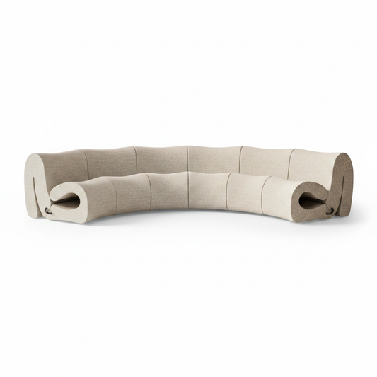 Voluta curved modular sectional sofa — top view