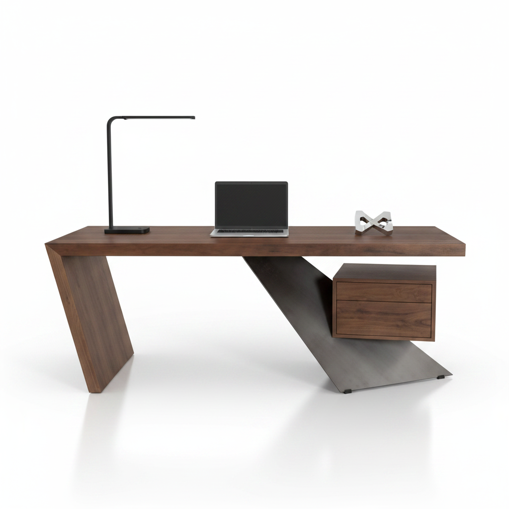 Vega Executive Desk — styled with accessories