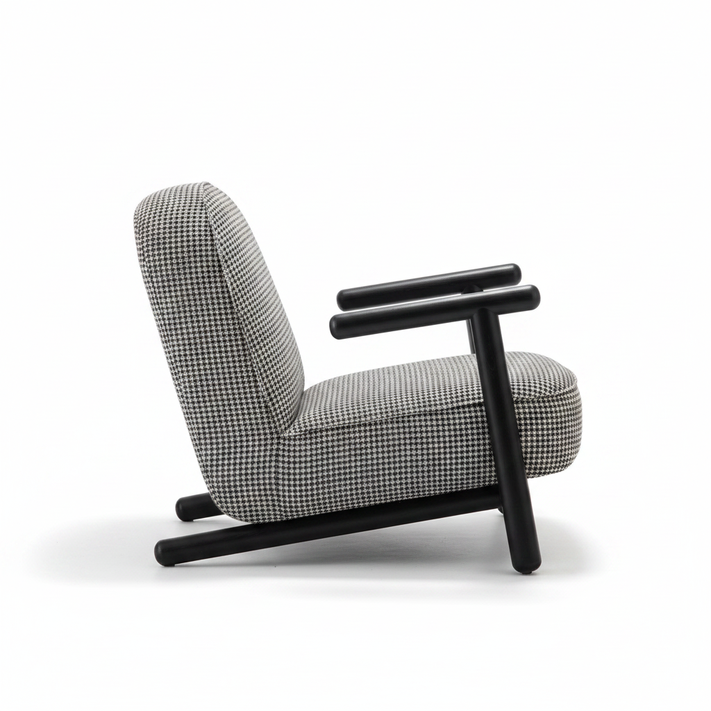 Grido Accent Chair & Ottoman — side profile