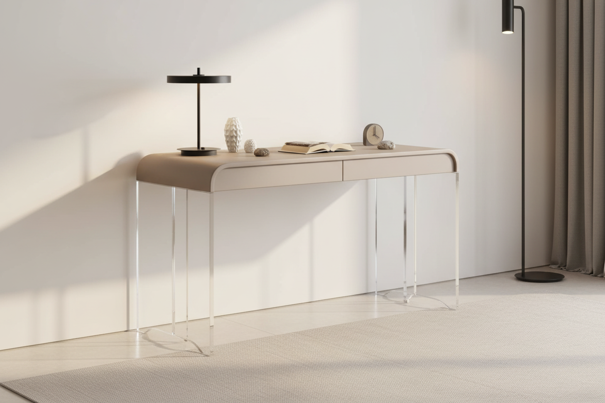 Claro Writing Desk — full interior context