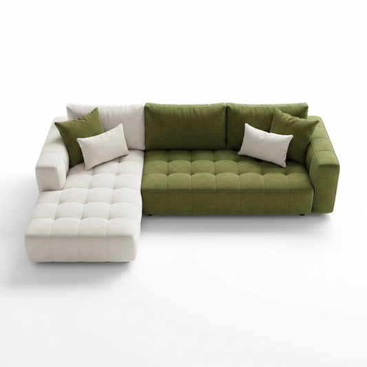 Bivio two-tone L-shape sectional sofa — top view