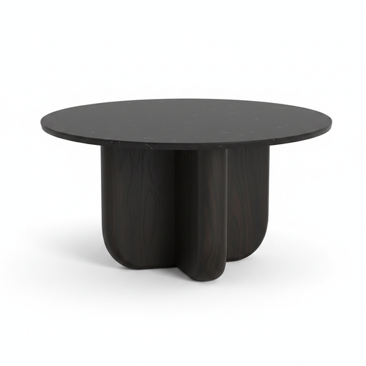 Petal Coffee Table espresso black back view, white background