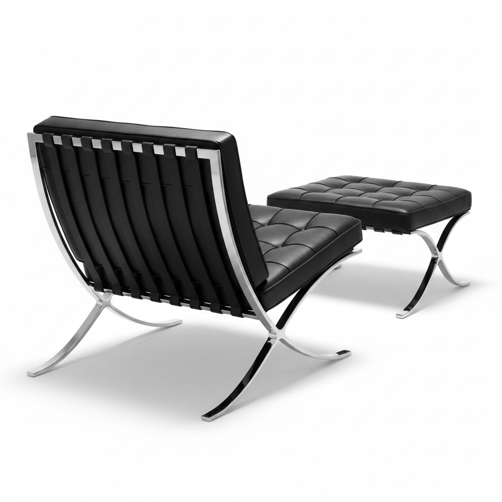 Arcus Lounge Chair & Ottoman — rear view