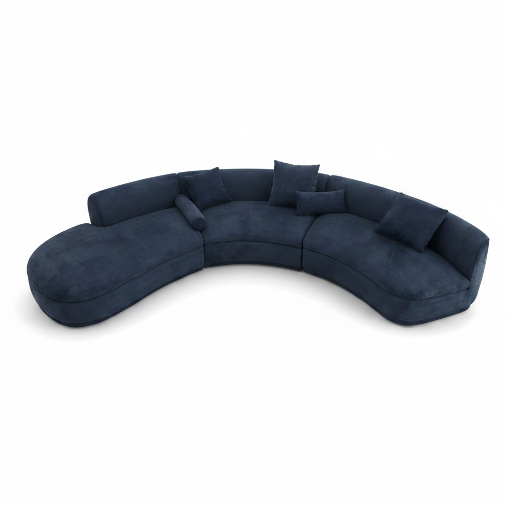 Arcus curved modular sectional sofa — top view