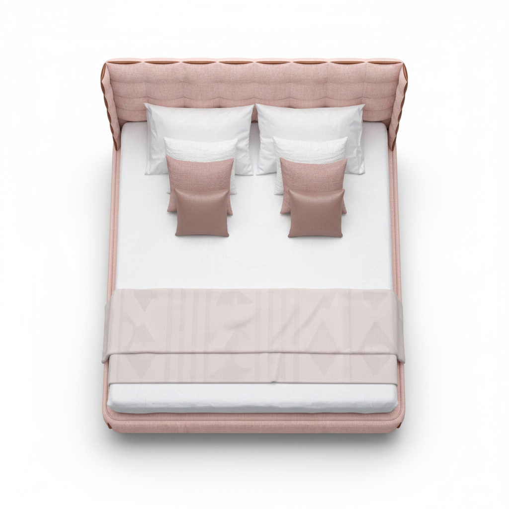 Aurore king bed — top view
