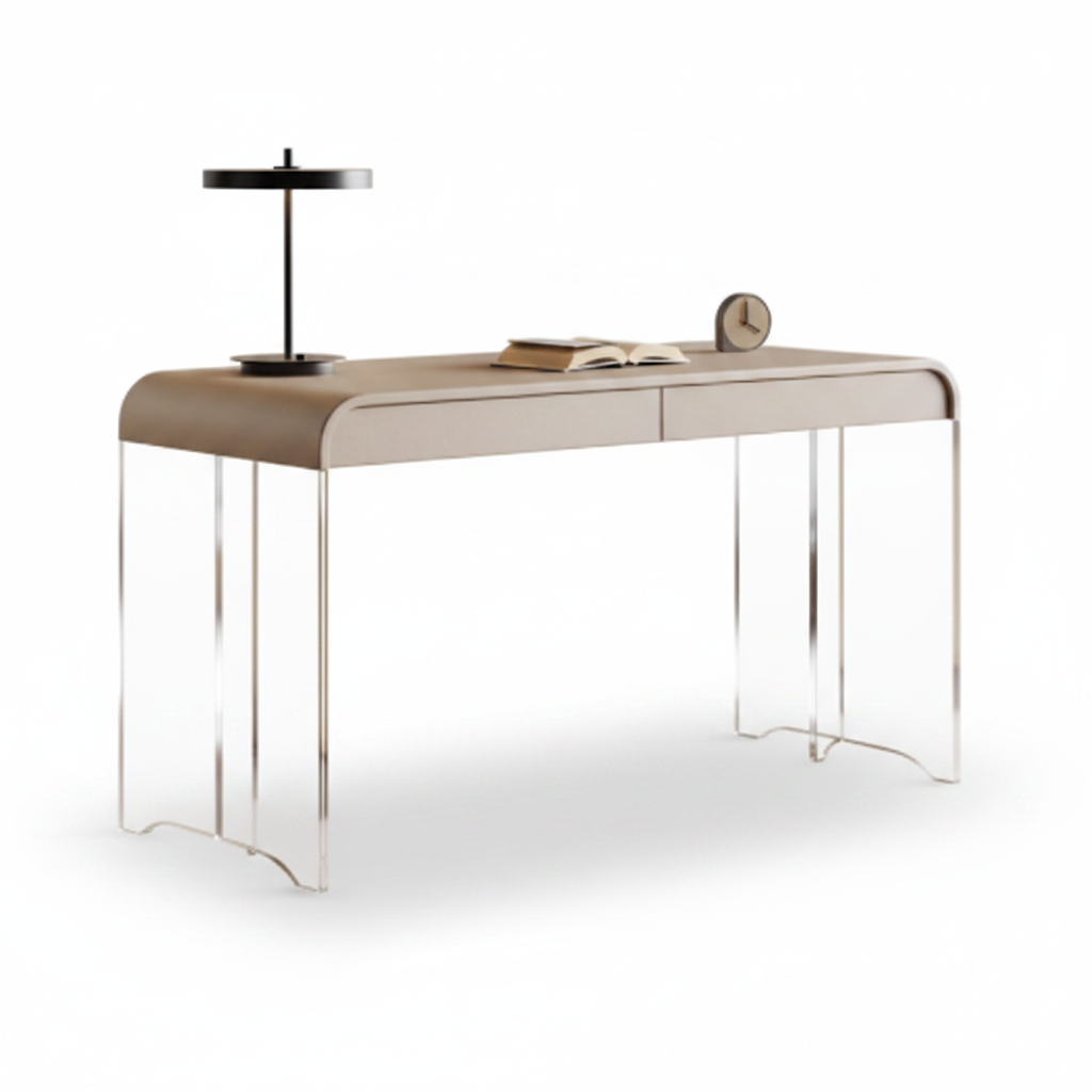 Claro Writing Desk — styled with accessories