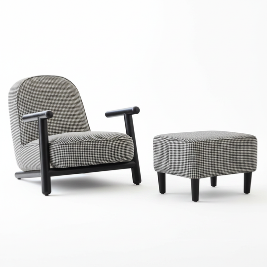Grido Accent Chair & Ottoman — front 3/4 view