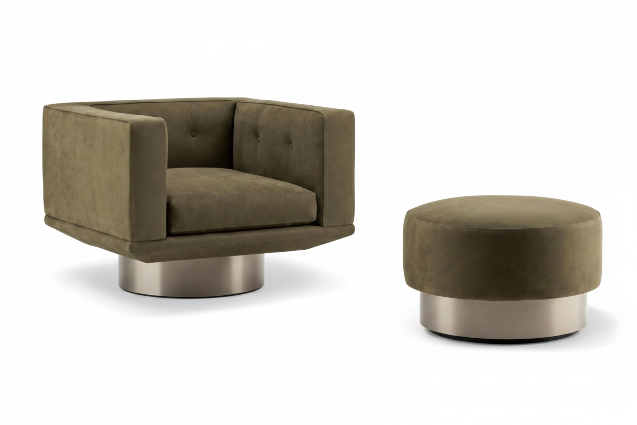 Cubo Swivel Chair & Ottoman