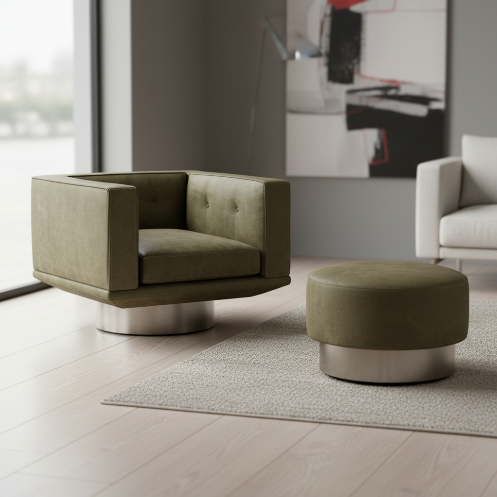 Cubo Swivel Chair & Ottoman