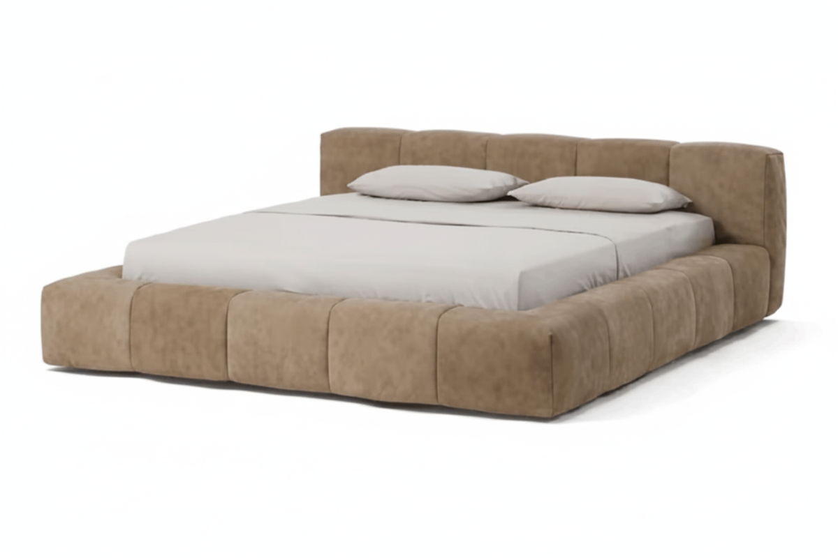 Tufted Platform Bed – 3/4 Angle View