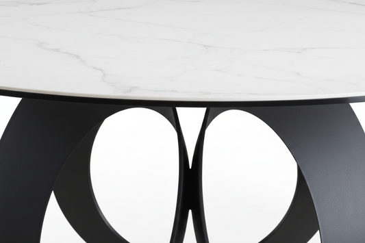 White Marble Arch-Loop Table – Close-Up Detail