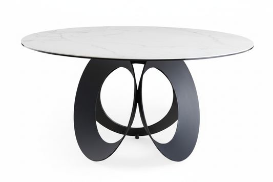 White Marble Arch-Loop Table – Side Profile View