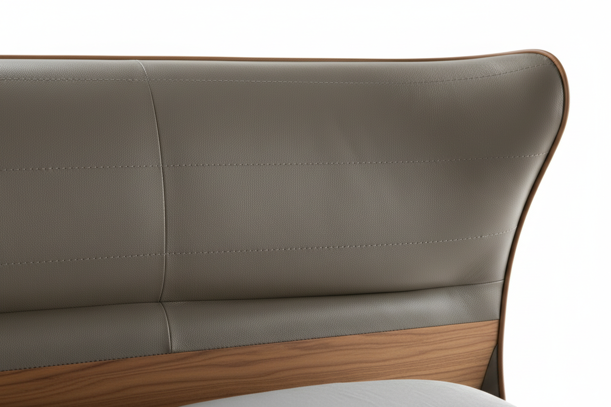 Winged Leather Bed – Close-Up Detail