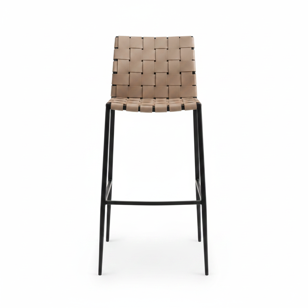Woven Leather Bar Stool – Studio Shot