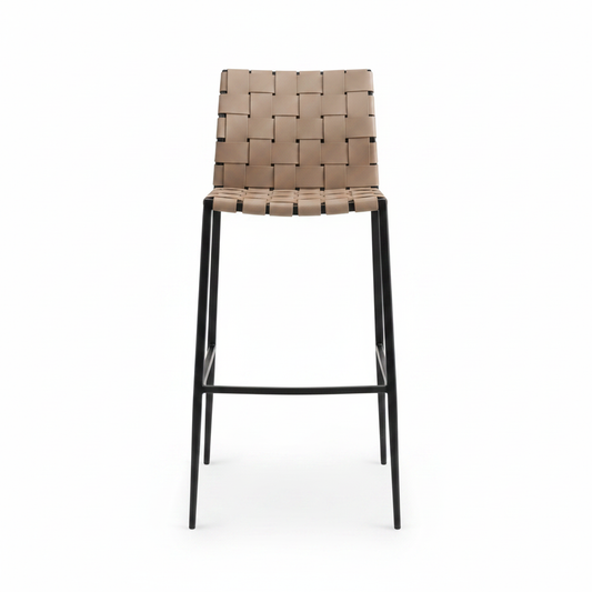 Woven Leather Bar Stool – Studio Shot